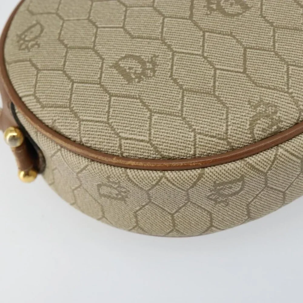 Authentic Christian Dior Honeycomb Canvas Shoulder Bag PVC Beige Gold - Picture 6 of 16